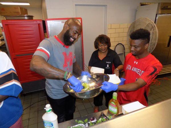 NFL Players Visit Maya Angelou Learning Campus