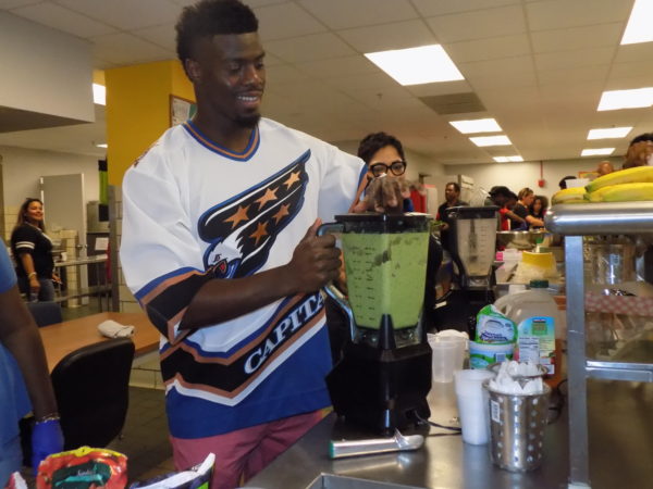 NFL Players Visit Maya Angelou Learning Campus